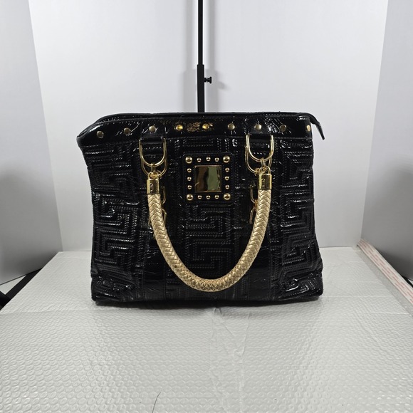 Y2K Purse Unbranded Black n Gold Large - Picture 4 of 11